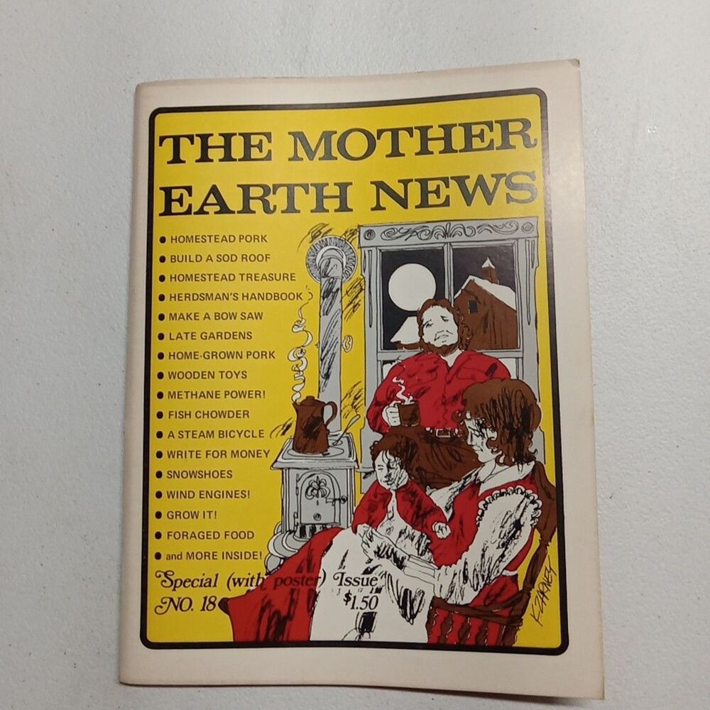 The Mother Earth News November 1972 Homesteading #18 Off Grid Living No Poster